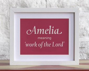 Custom Baby Name Meaning Print // Any Size // Nursery Art // DIY / Digital Download / Printable