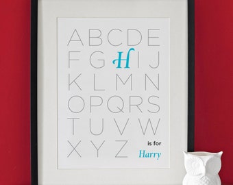 Custom Alphabet Initial Baby Name Print // Any Size // Nursery Art // DIY / Digital Download / Printable