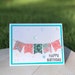 Handmade birthday card with party banner pennant and sequins "happy birthday"  - birthday for her