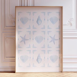 Coastal Print, Blue Coastal Wall Art, Digital Prints, Coastal Granddaughter Aesthetic, Beach Preppy Girls Dorm Room, Trendy Posters