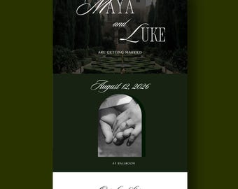 Garden Wedding Website Template, Editable Canva Website, Romantic Estate Design, Botanical Wedding (Digital Download)