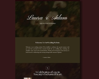 Moody Wildflower Wedding Website Template, Editable Canva Website, Romantic Floral Design (Digital Download)