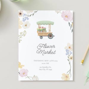 editable plant sale flyer template, fundraising event invite, plant and flower fundraiser template, school, community flyer