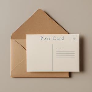 Printable Blank Vintage Postcard Template (5.5 x 4.25 in) (PDF)