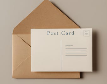 Printable Blank Vintage Postcard Template (5.5 x 4.25 in) (PDF)