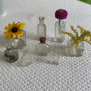 Vintage apothecary bottles, vintage glass bottles, vintage vase, vase collection, vintage wedding vases