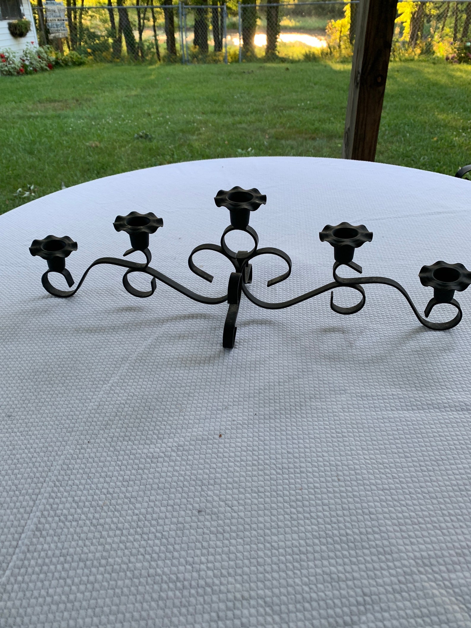 Vintage black metal candle holder fireplace insert candle Etsy