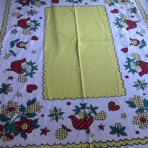 Vintage Tablecloth / Kitchey Tablecloth / Antique Tablecloth / Large Vintage Tablecloth / Farm Table /