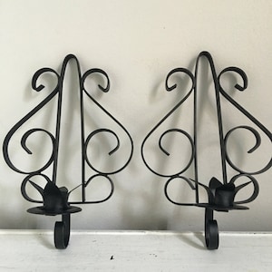 Black Candle Holder / Vintage Metal Candle Holder / Metal Candle Stick Holder, rustic candle holder
