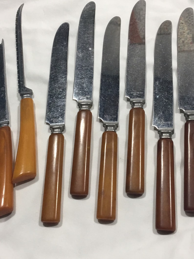 Vintage Bakelite Knives Vintage Sta Brite Knifes Vintage Etsy