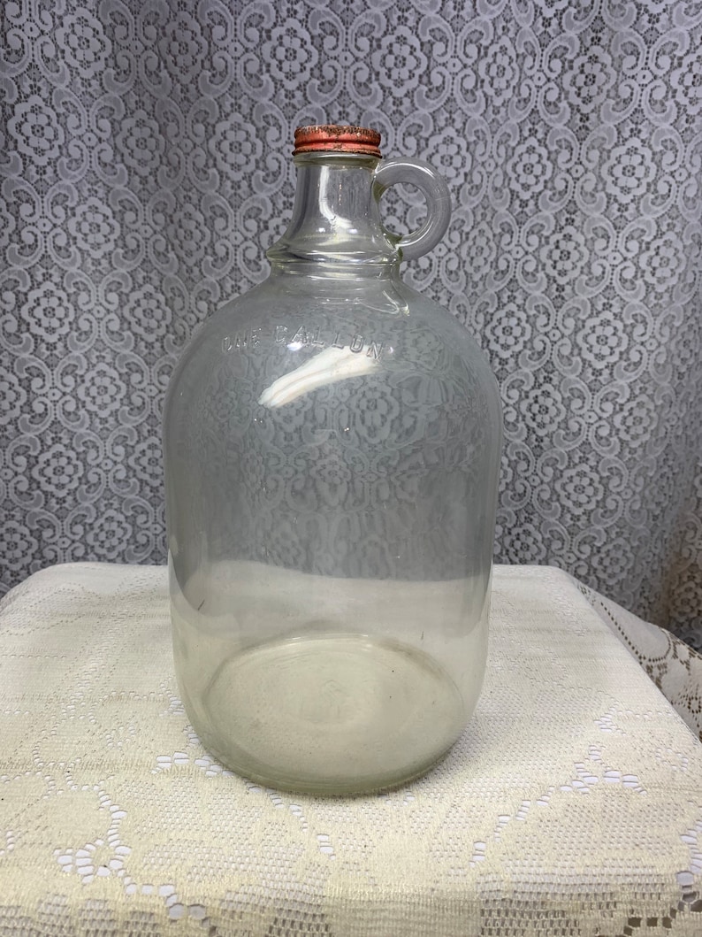 Vintage Glass Gallon Jar Vintage Glass Jug Etsy
