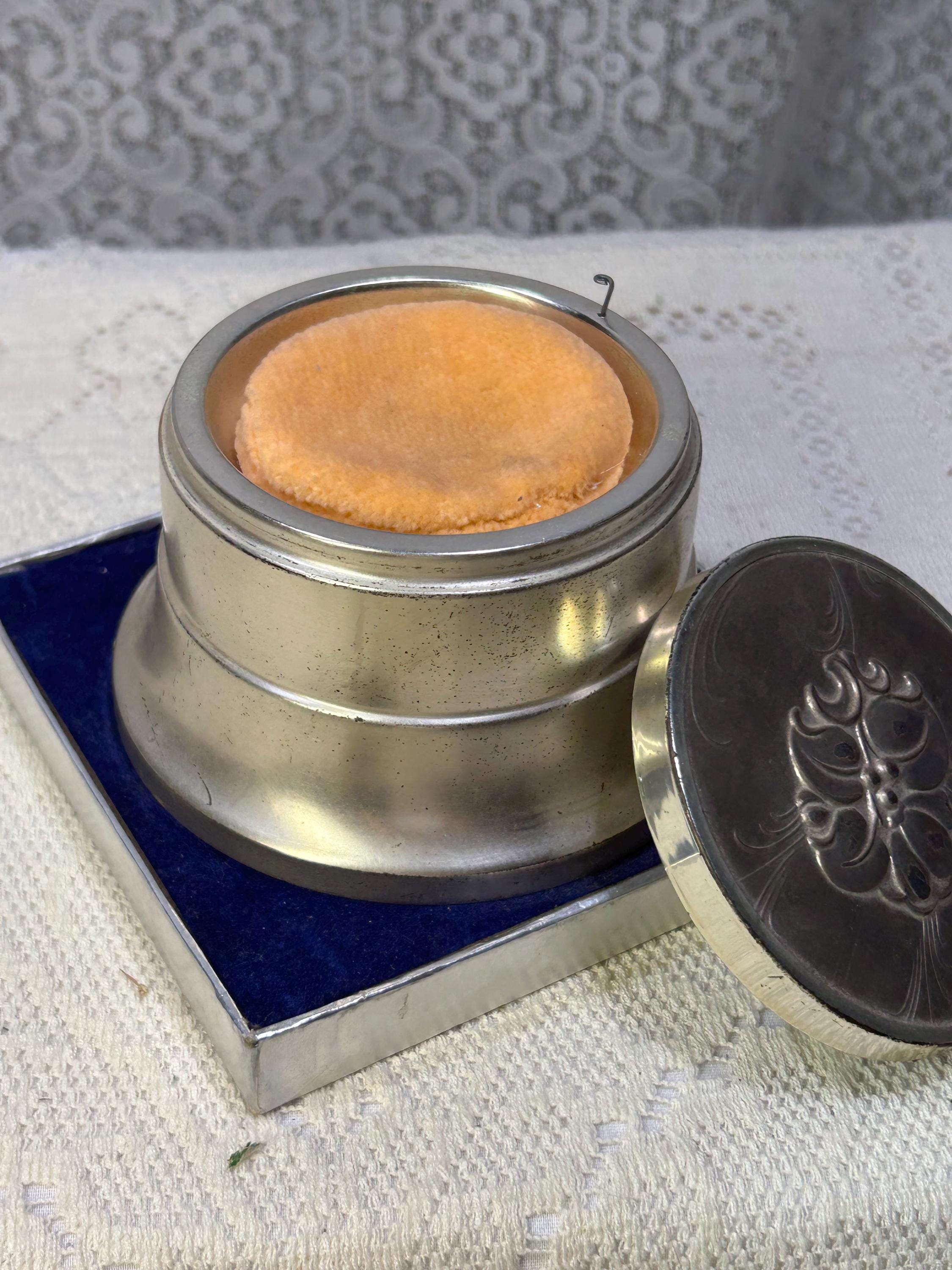 Powder Music Box Vintage Vanity Powder Box, Vintage Musical Covered Powder Dish, Vintage ...