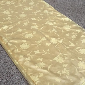 Vintage yellow tablecloth, yellow floral tablecloth, yellow baumwolle tablecloth, vintage baumwolle tablecloth