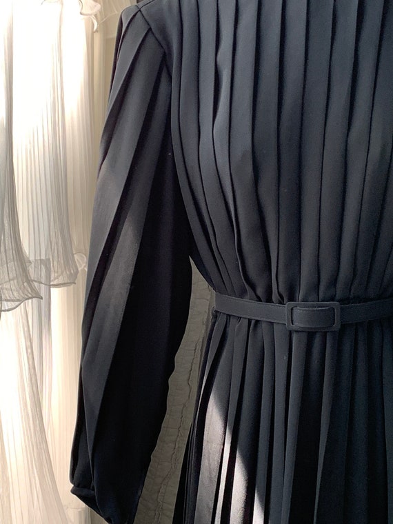 Vintage Black pleated dress, vintage black dress,… - image 2