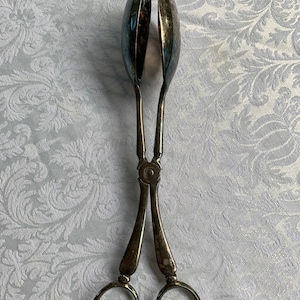 Vintage silver Salad Tongs, silver  plated serving Utensils / Salad Forks / Salad Server, Vegan, / silver plated salad forks