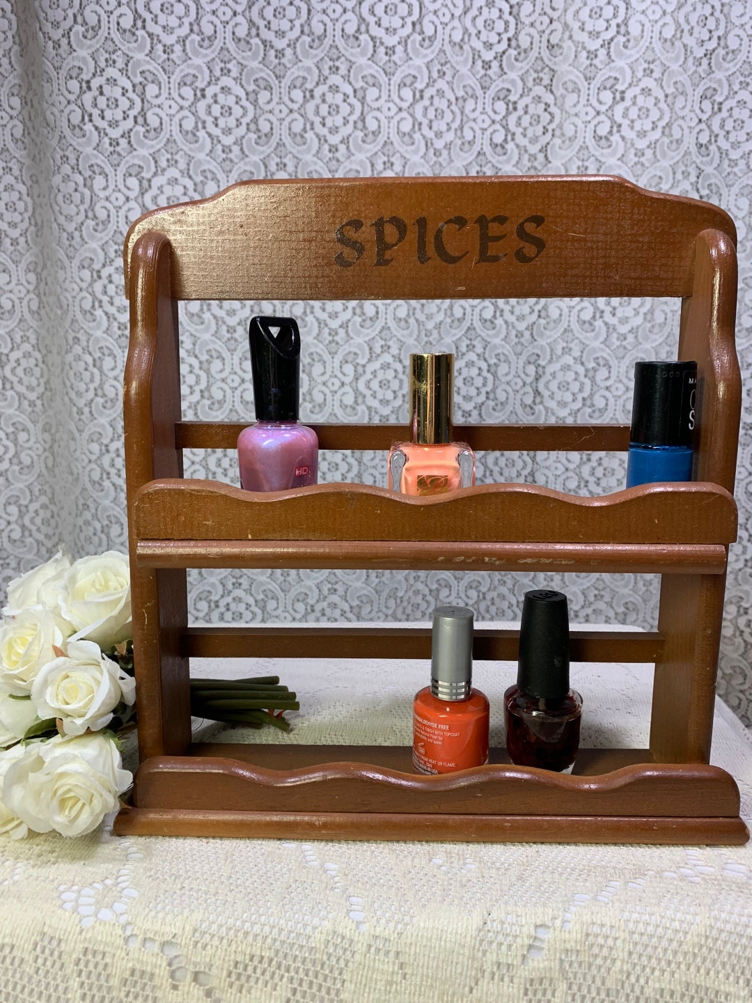 Vintage Spice Rack, Vintage Wooden Spice Rack, Small Spice Rack - Etsy