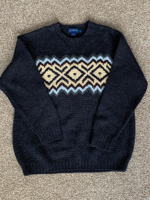 Vintage wool sweater, men's wool sweater, J Crew w