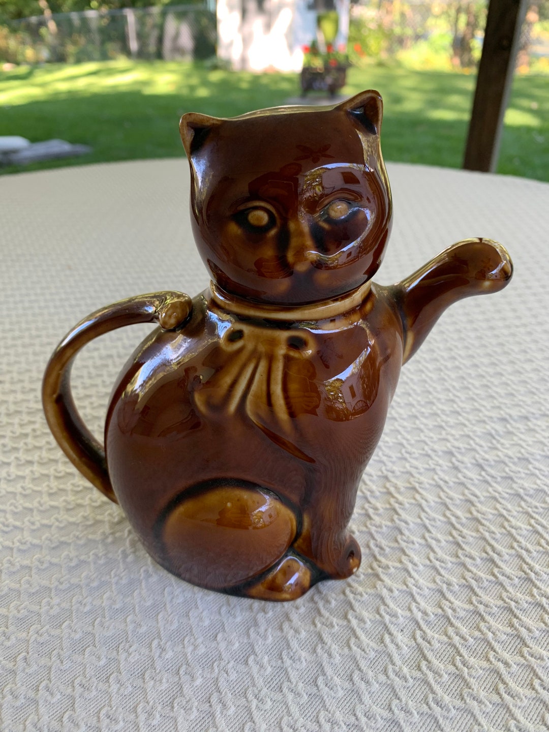 Vintage Teapot, Cat Teapot, Vintage Cat Teapot, Cat Pottery Teapot, Cat