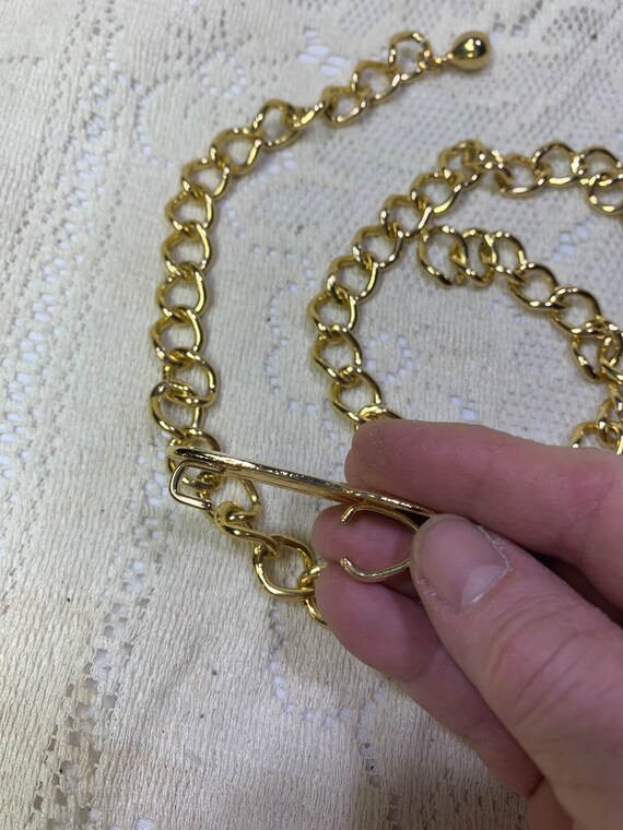 Vintage gold chain belt, vintage womens belt - image 4