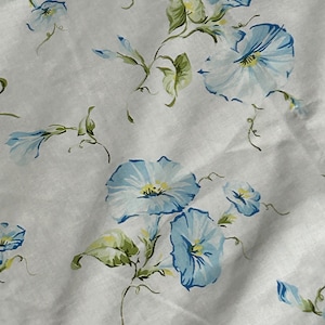 Vintage twin flat sheet, blue and white floral sheet, Pequot sheet, Blue sheet, vintage flat sheet