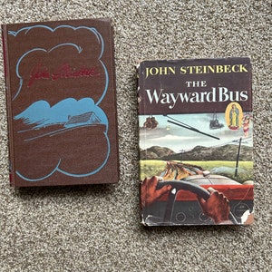 John Steinbeck the wayward bus, John Steinbeck, Tortilla Flat, two vintage books by John Steinbeck