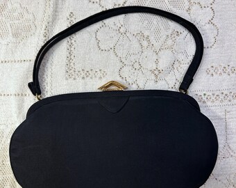 Vintage Black evening bag, vintage black purse, vintage black clutch, vintage purse