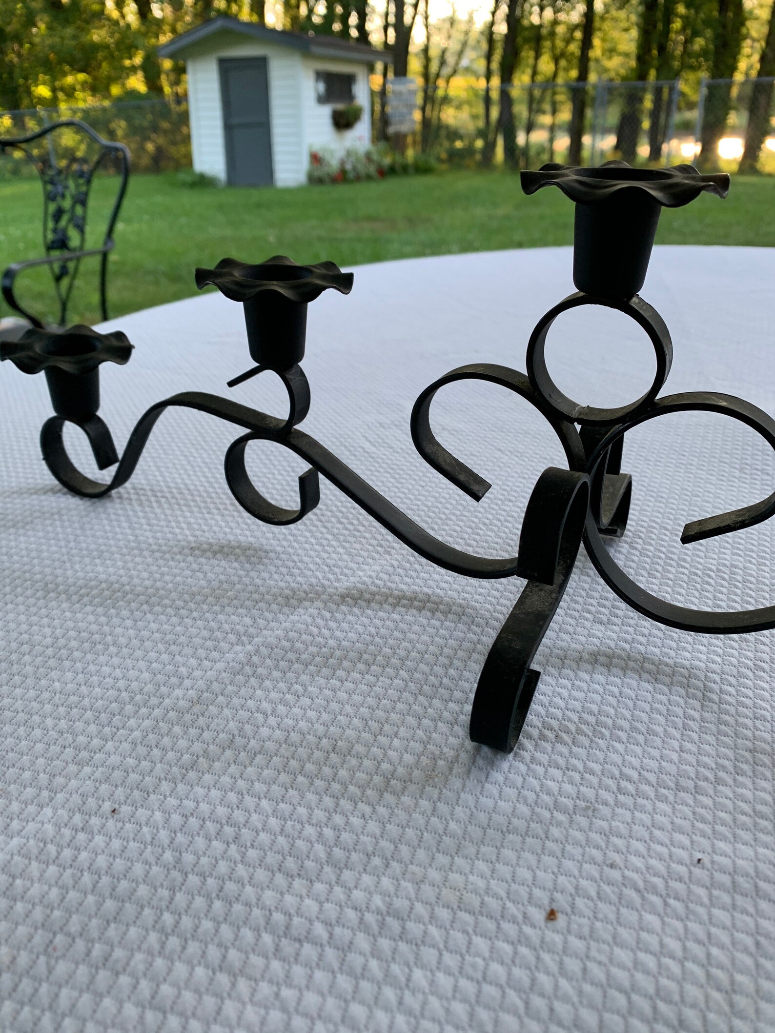 Vintage black metal candle holder fireplace insert candle Etsy