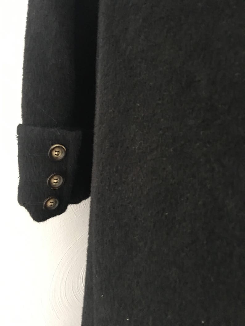 Vintage Harve Bernard Full Length Black Wool Coat Vintage - Etsy