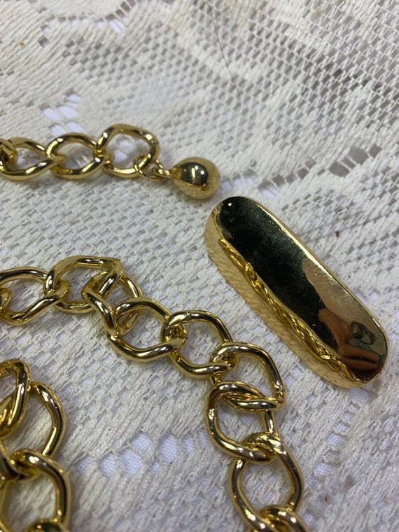 Vintage gold chain belt, vintage womens belt - image 5
