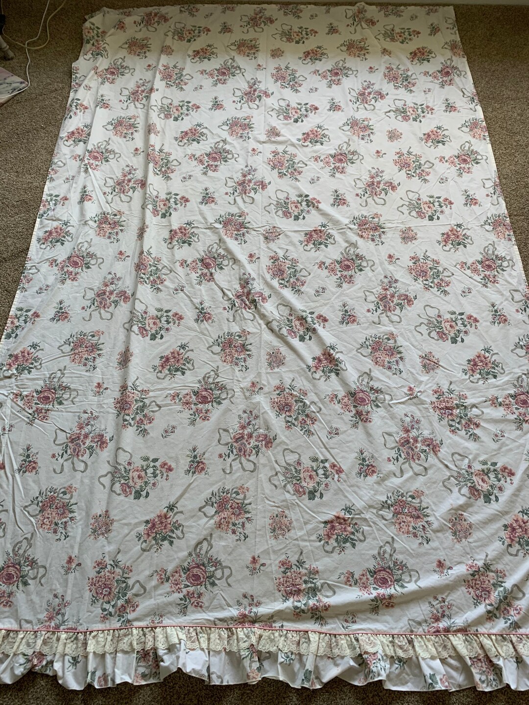 J.C. Penney Percale Sheets Vintage Twin Floral Sheets Etsy