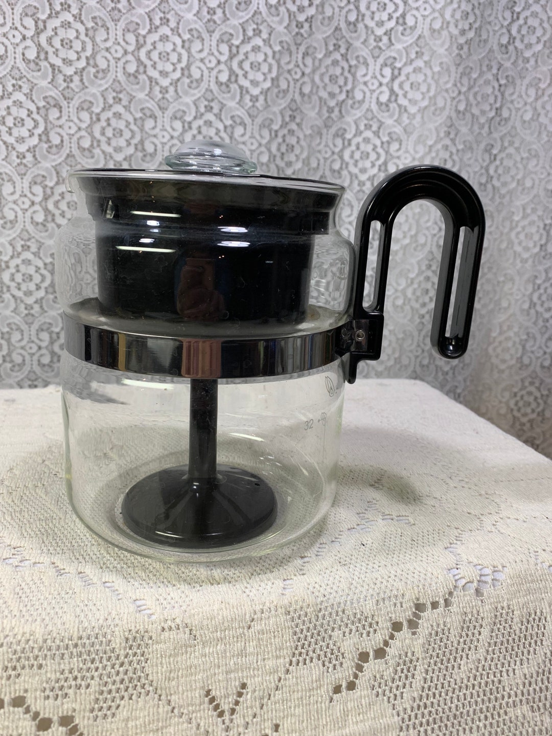 Vintage Gemco Brand Coffee Pot, Glass Coffee Pot, Vintage Glass Perk