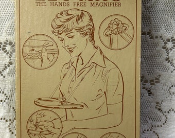 Vintage magnifying glass, hands free magnifying glass, Jupiter hands free magnifier made by Empire Specialty Company in West Germany
