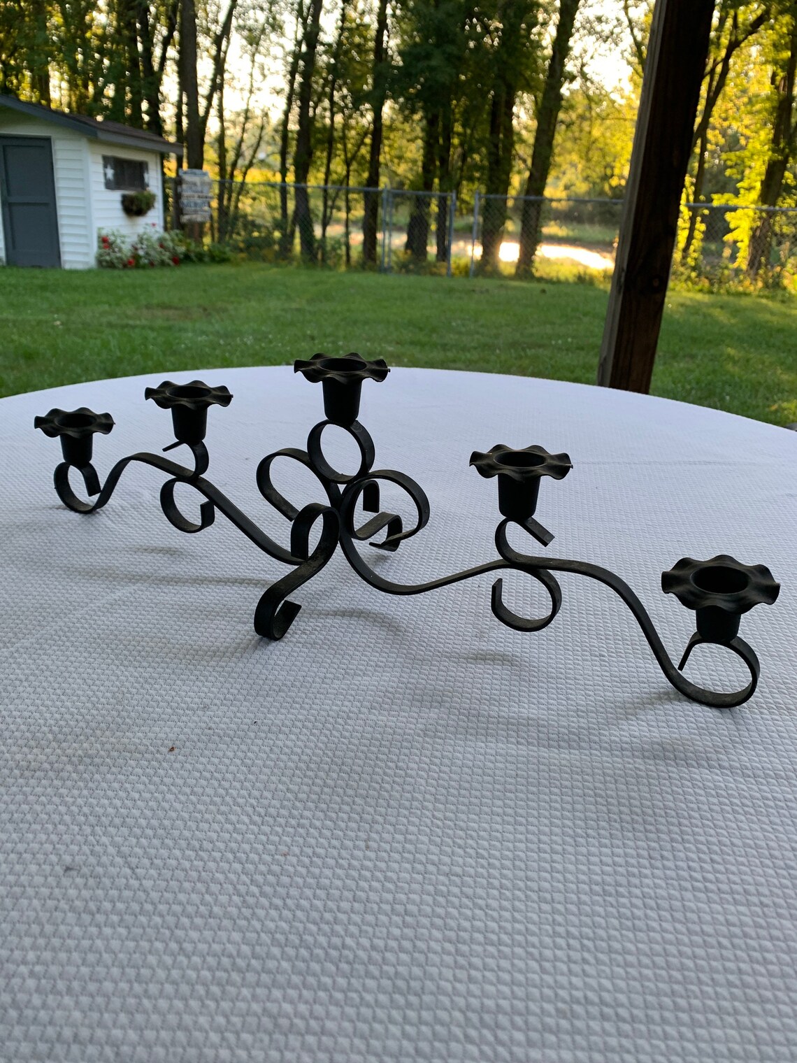 Vintage black metal candle holder fireplace insert candle Etsy