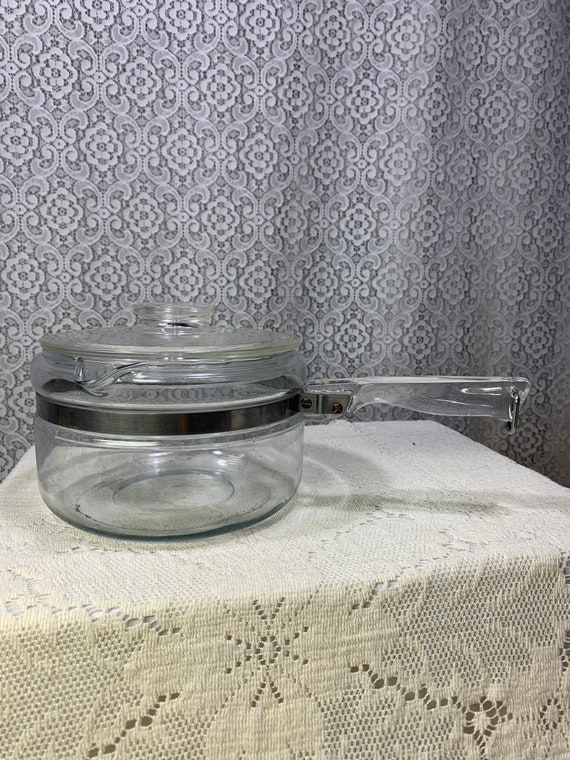 Clear Glass Pyrex Sauce Pan With Lid, Vintage Pyrex Sauce Pan, Pyrex  Flameware, 2 Quart Pyrex Pan 