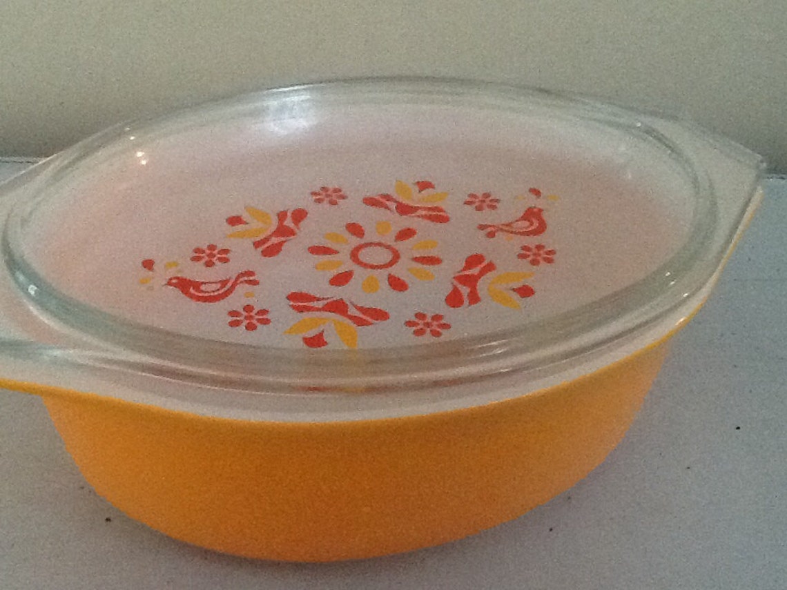 Vintage Pyrex, Orange Pyrex, Covered Casserole, Friendship Pyrex ...