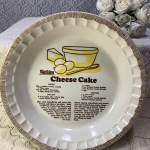 Watkins cheesecake plate, vintage pie plate