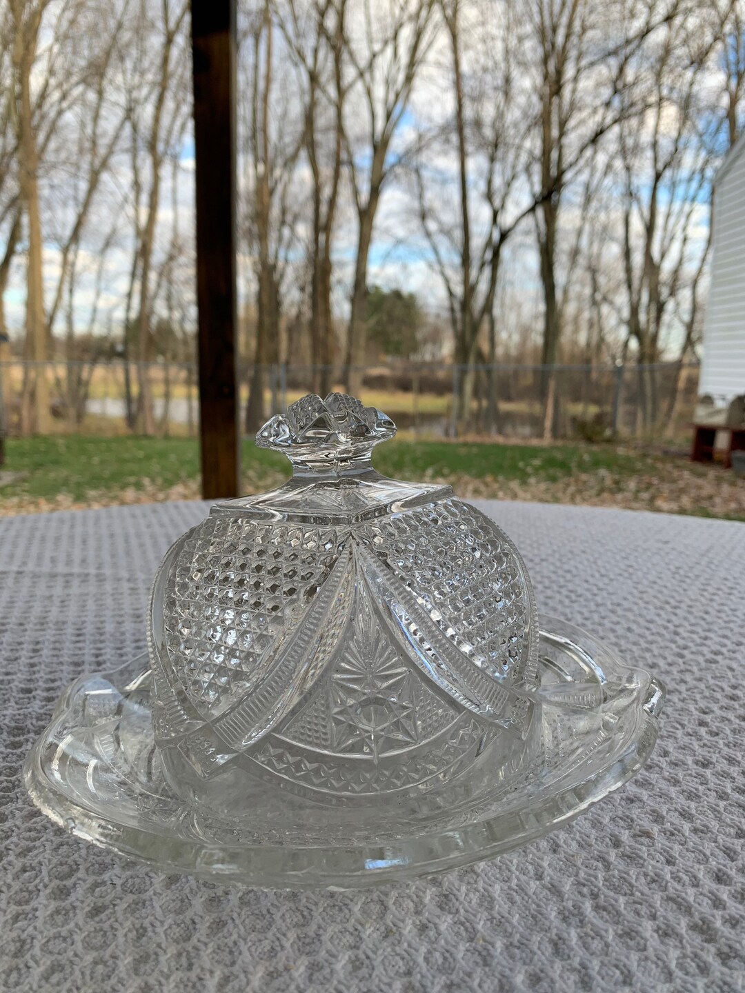 Covered Butter Dish, Vintage Butter Dish, Cut Glass Butter Dish Etsy