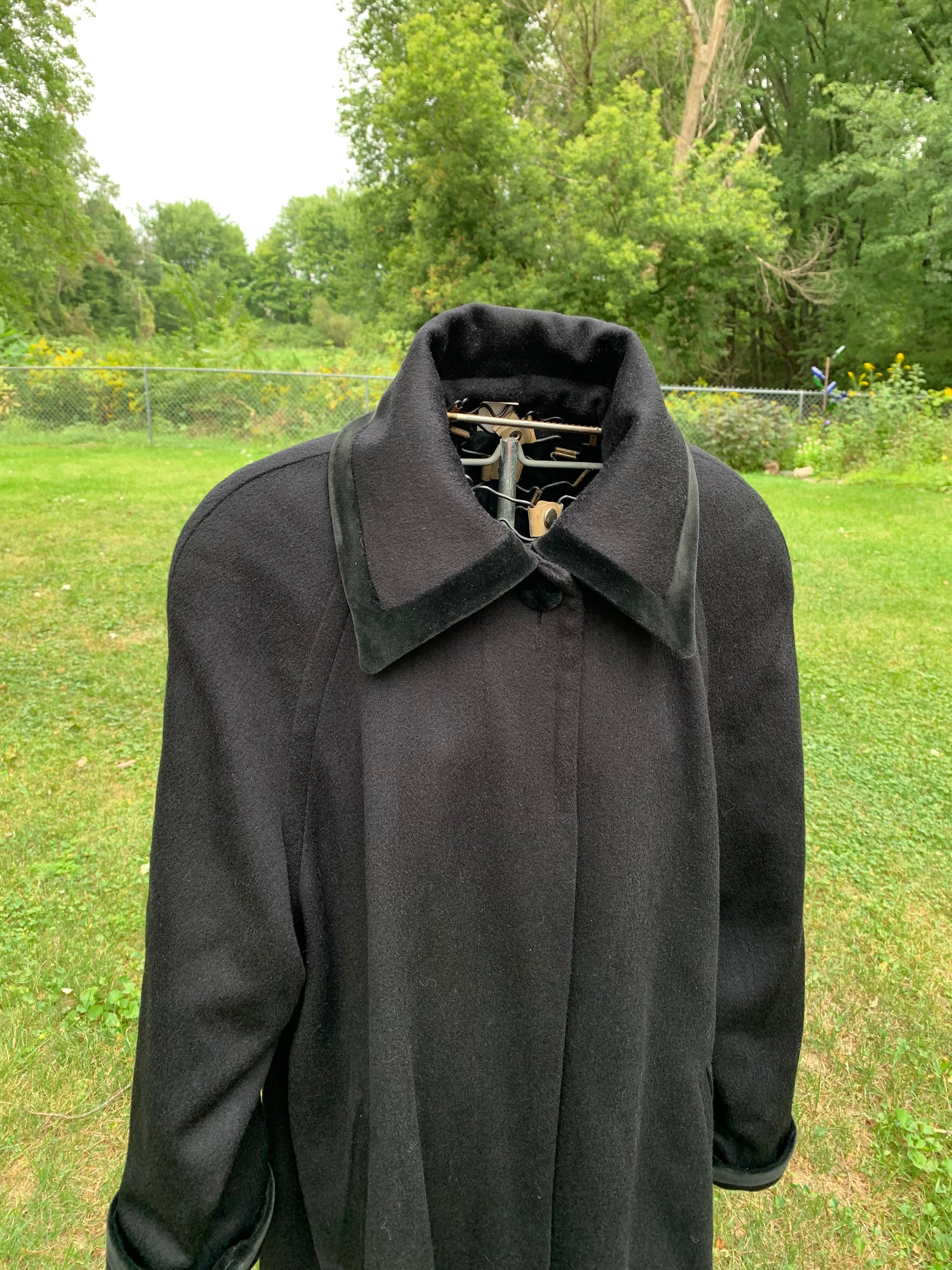 Vintage Full Length Black Wool Coat Vintage Wool Coat Black Etsy