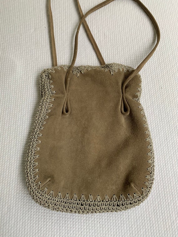 Vintage purse, vintage suede bag, vintage wolborg… - image 1
