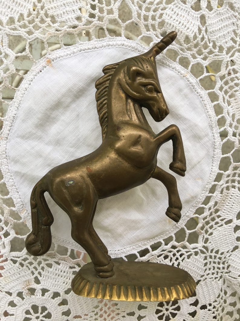Vintage brass unicorn, antique brass unicorn, vintage unicorn