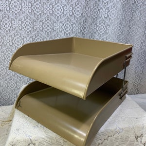 Metal Desk File / Industrial Desk File / metal Desk Organizer / Industrial Metal / Rustic Metal / tan Metal Tray