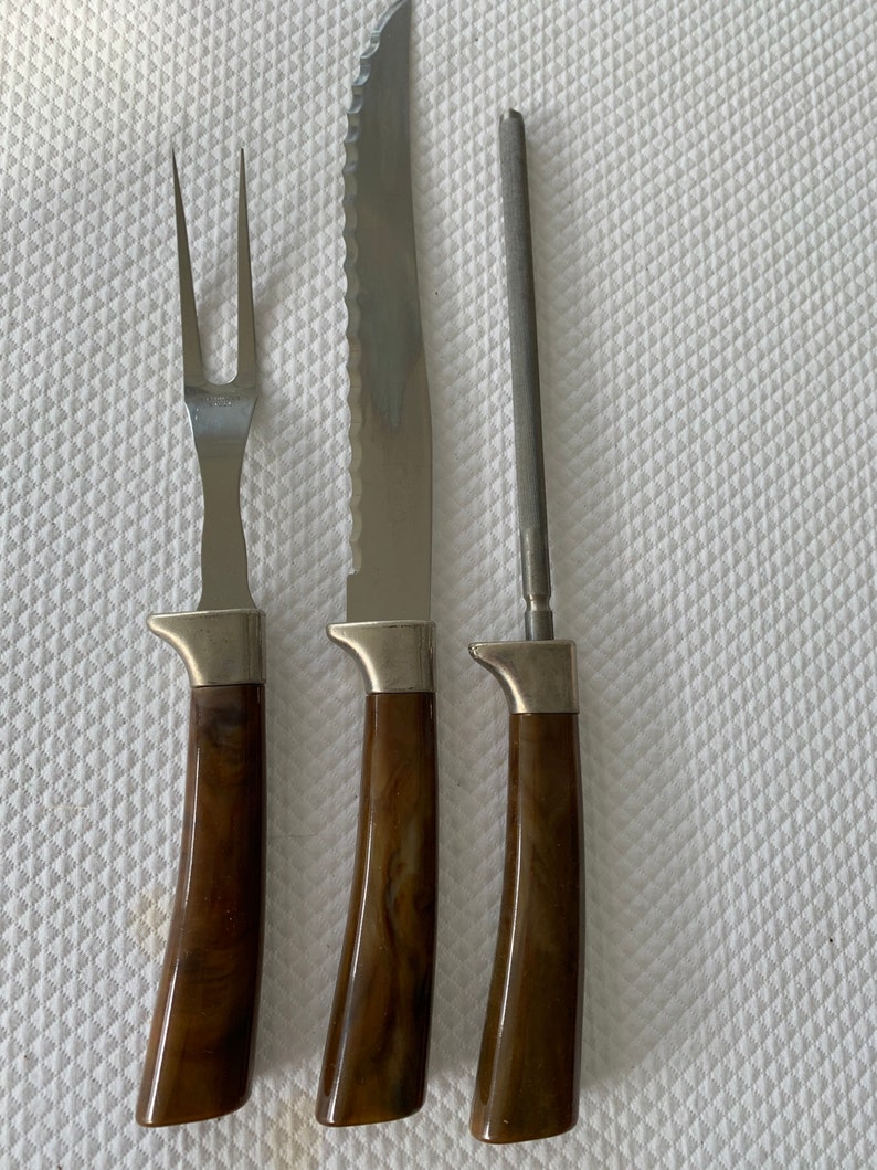 Vintage Sheffield Carving Set Vintage Baklite Carving Set Etsy