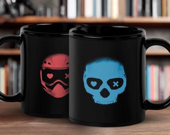 Lights Out Skull & Helmet Mug: Spicy Romance Bookish Merch
