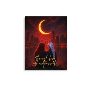 Bryce and Danika Poster, Crescent City Art Print, Bookish Wall Art, Romantasy Gift image 1