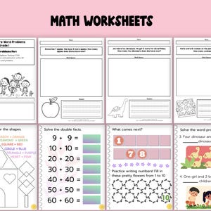Printable Math Mega Bundle for Kindergarten, Grade 1 & Grade 2 – 950 Pages of Fun Math Worksheets for Kids