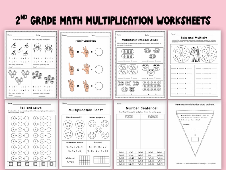 Printable Math Mega Bundle for Kindergarten, Grade 1 & Grade 2 – 950 Pages of Fun Math Worksheets for Kids