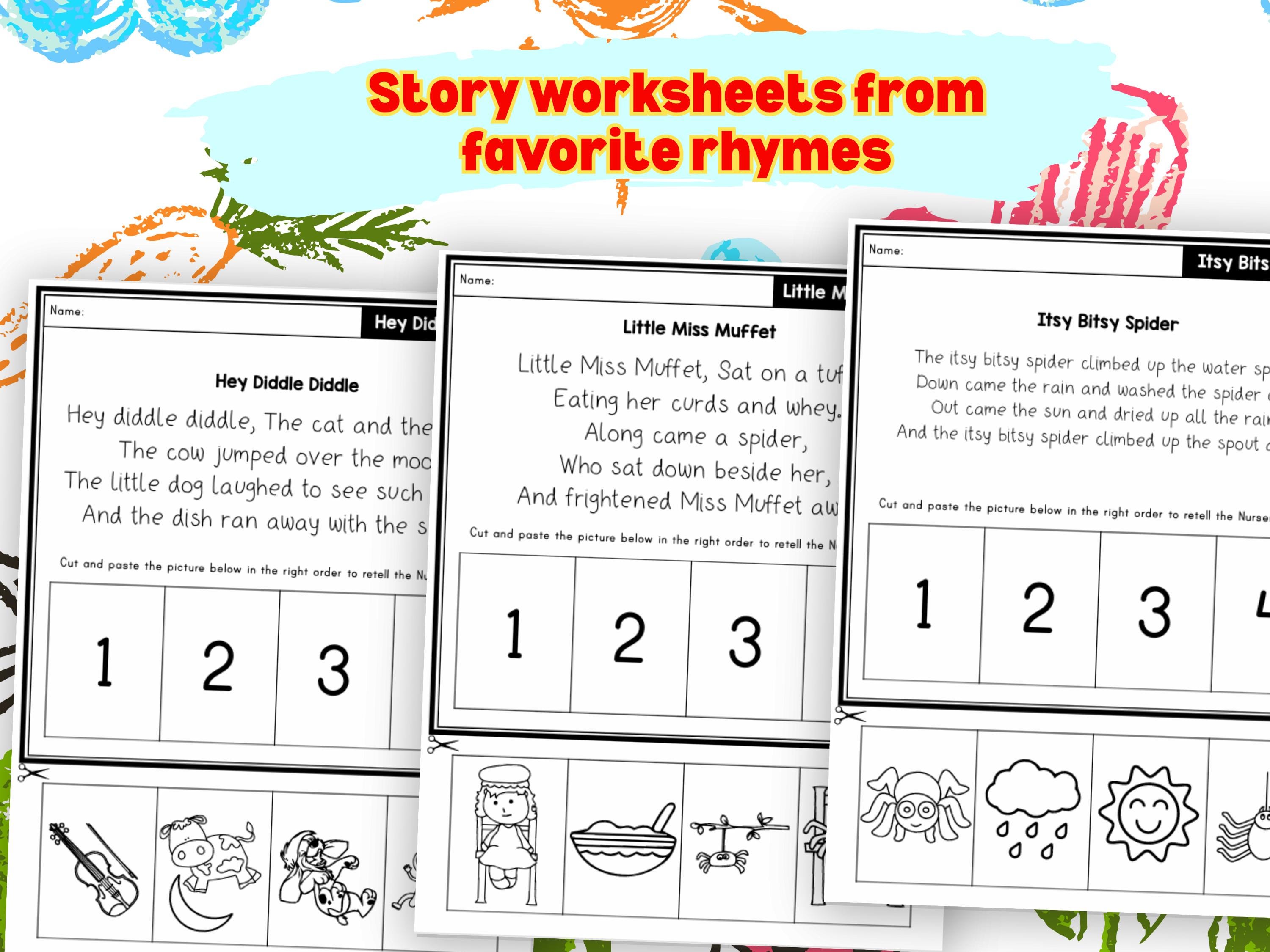 Nursery Rhyme Worksheets 14 Page for Preschool and Kindergarten With ...