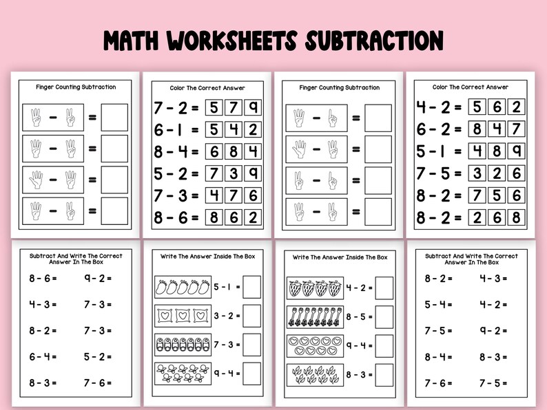 Printable Math Mega Bundle for Kindergarten, Grade 1 & Grade 2 – 950 Pages of Fun Math Worksheets for Kids