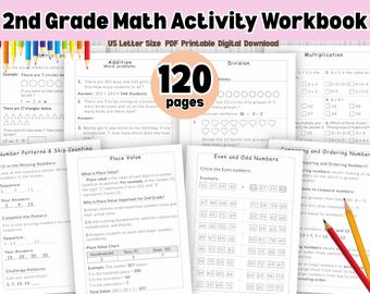 Fun and Engaging 2nd Grade Math Printables with 120 Pages of Daily Practice, Logic Mazes, and Skill-Building Worksheets