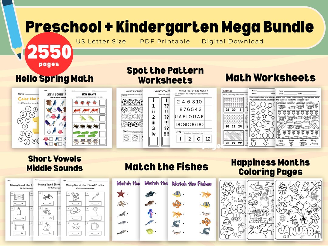 2500+ Preschool Curriculum Pre K Kindergarten Learning Bundle Toddler ...